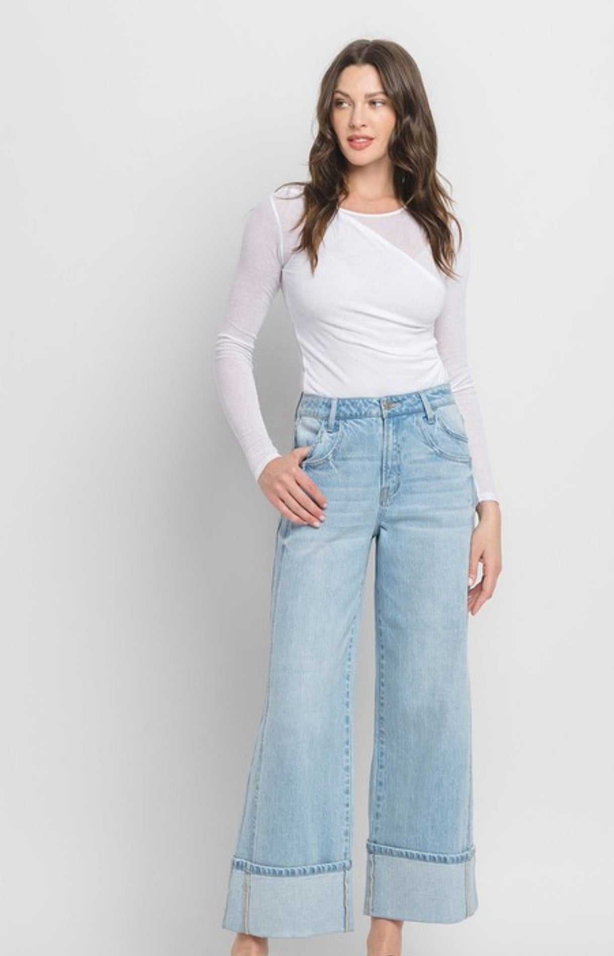 Veveret Kris Belle Double Seam Wide Cuffed Denim