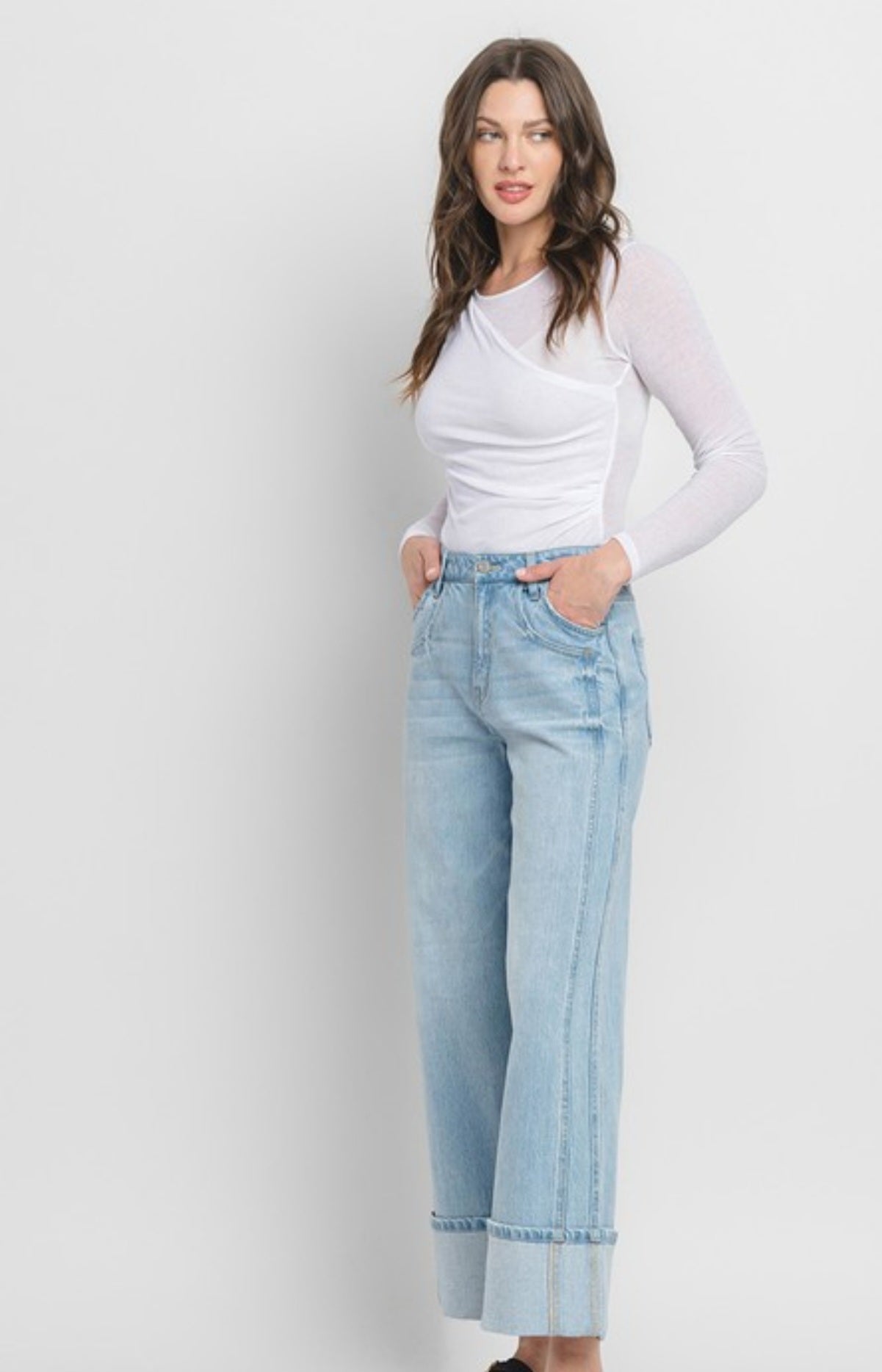 Veveret Kris Belle Double Seam Wide Cuffed Denim