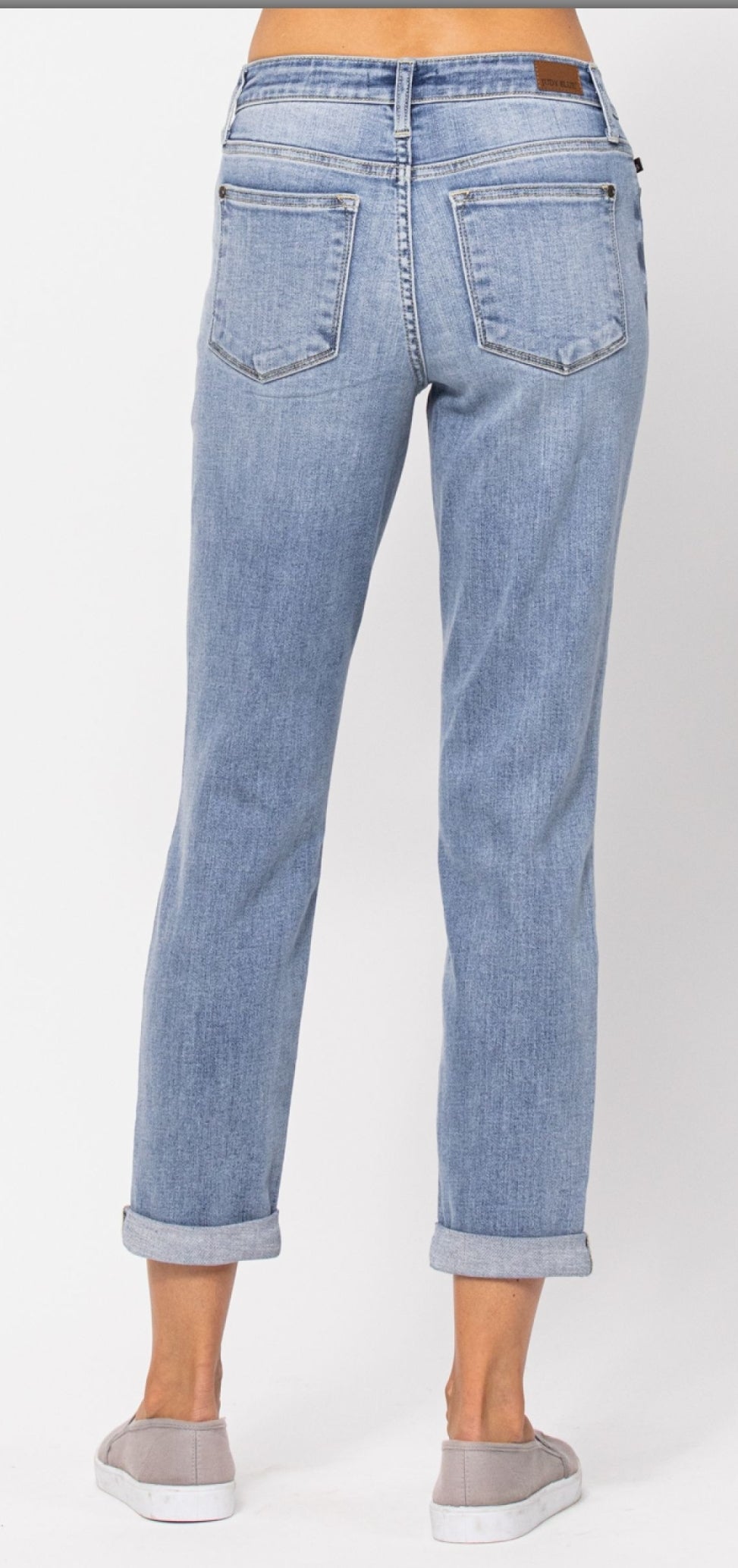 Judy Blue Mid Rise Boyfriend- Bleach Washed