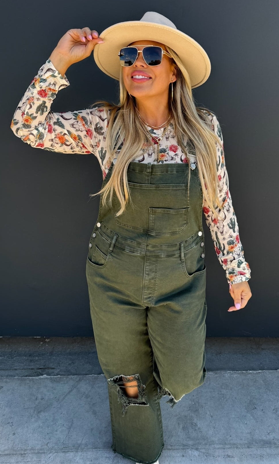 Dahlia Overalls - Vintage Red and Evergreen
