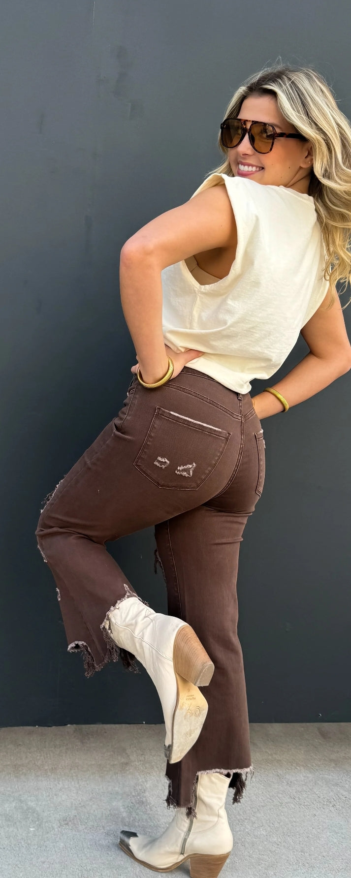 Blakeley Urban Distressed Jeans- Brown