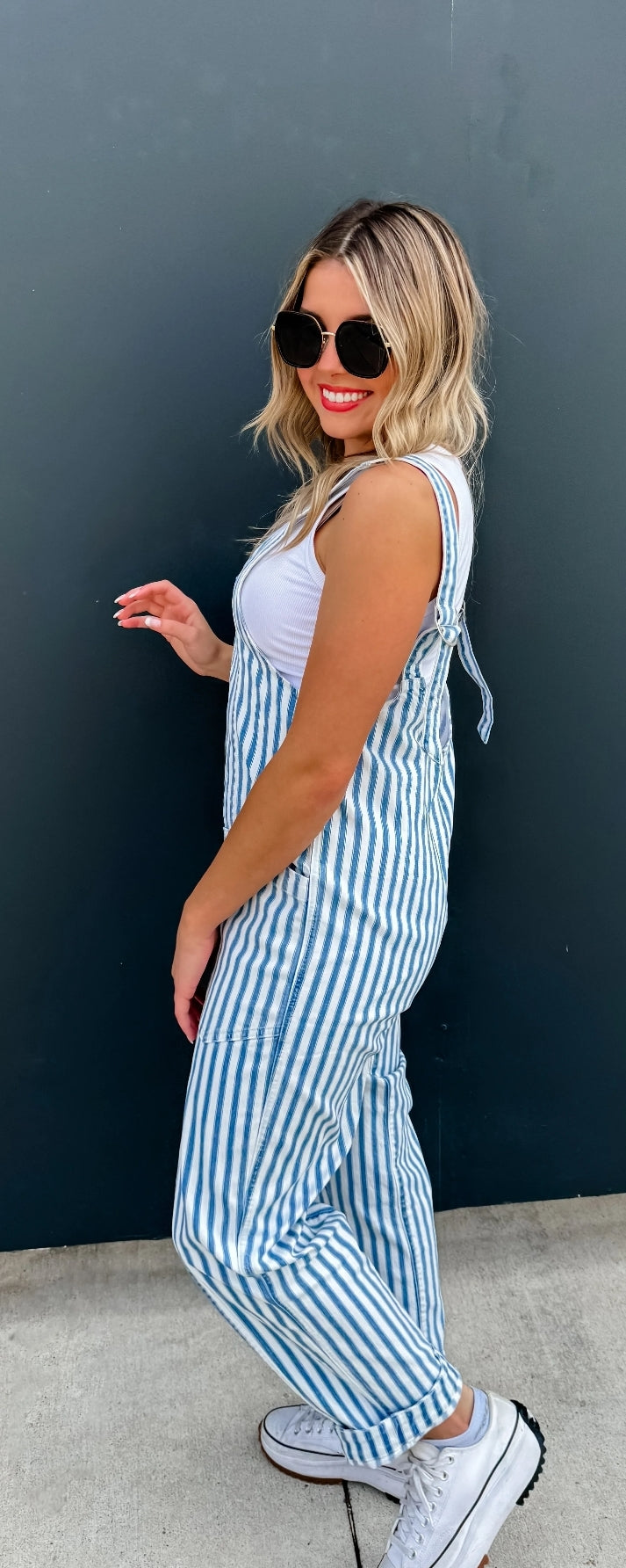 Blakeley Britte Romper/ Overalls- Summer Stripe
