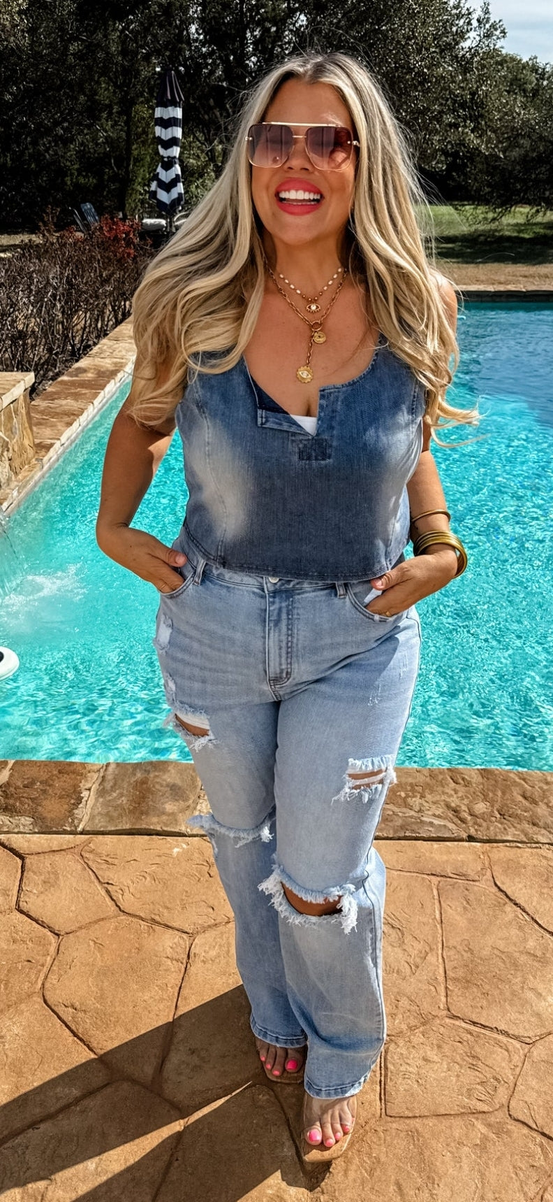 Blakeley Ashland Distressed Staight Leg Denim