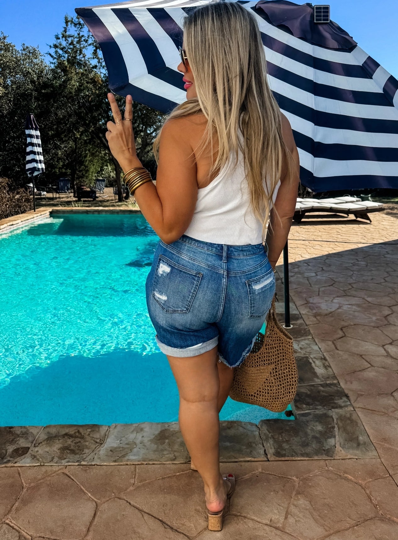 Blakeley Georgia Peach Distressed Shorts