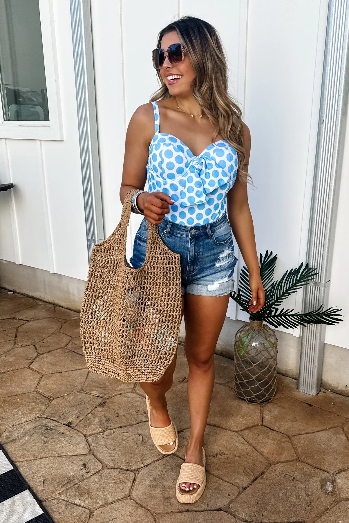 Blakeley Georgia Peach Distressed Shorts