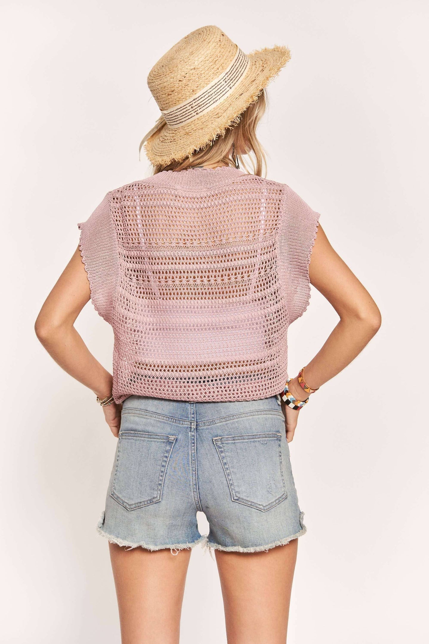 Loretta Crochet Top- Dusty Lilac
