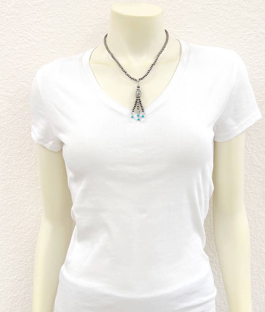 739326, Navajo Bead Tassel Necklace
