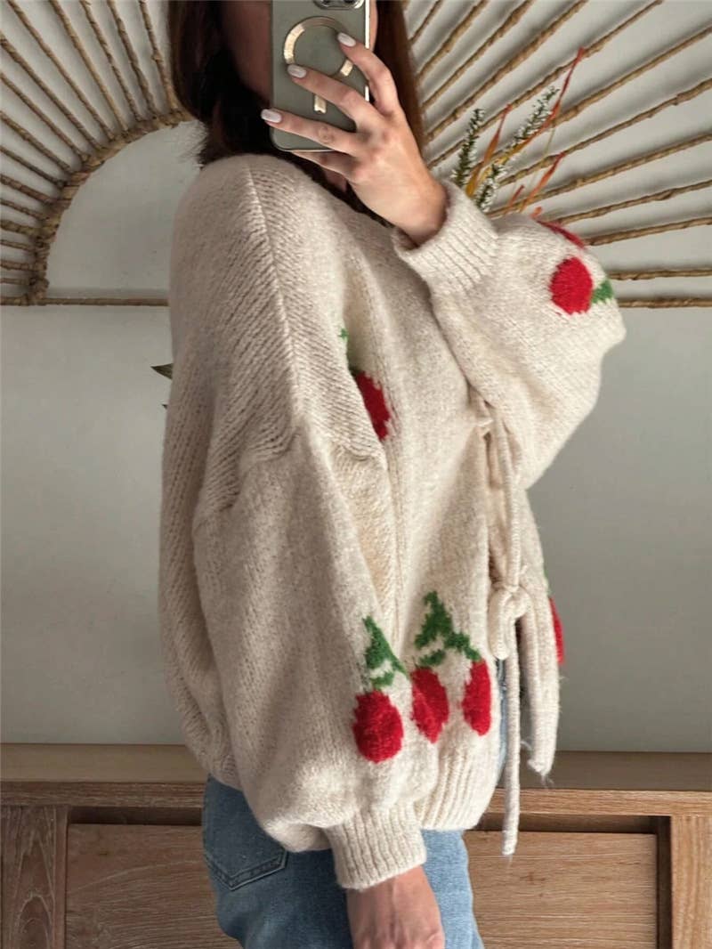Very Cherry Bow Tie Cardigan
