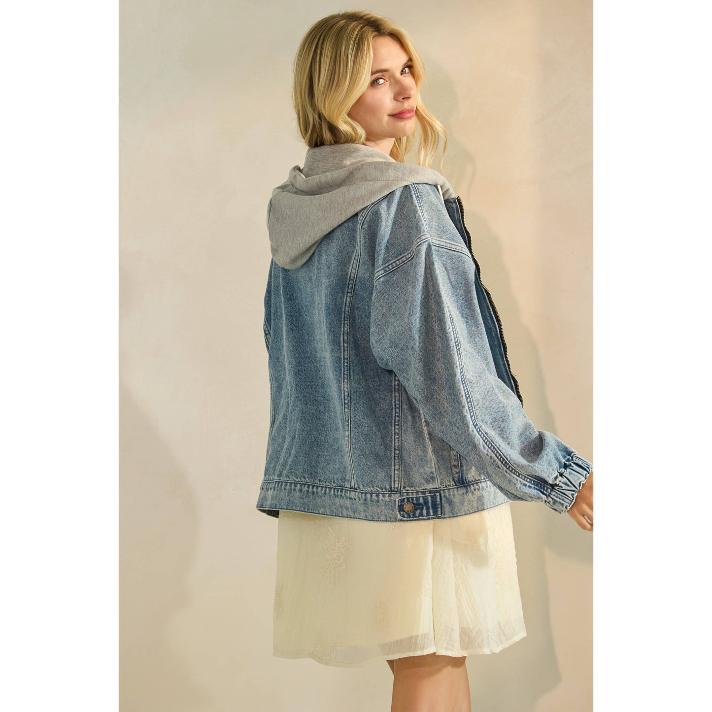 Frankie Hooded Zip Denim Jacket