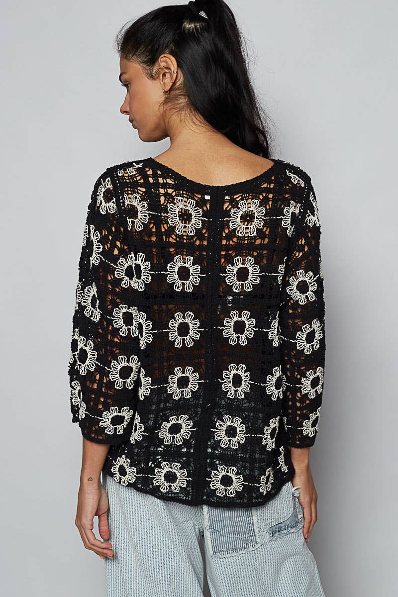 Ellison Crochet Cardigan Top