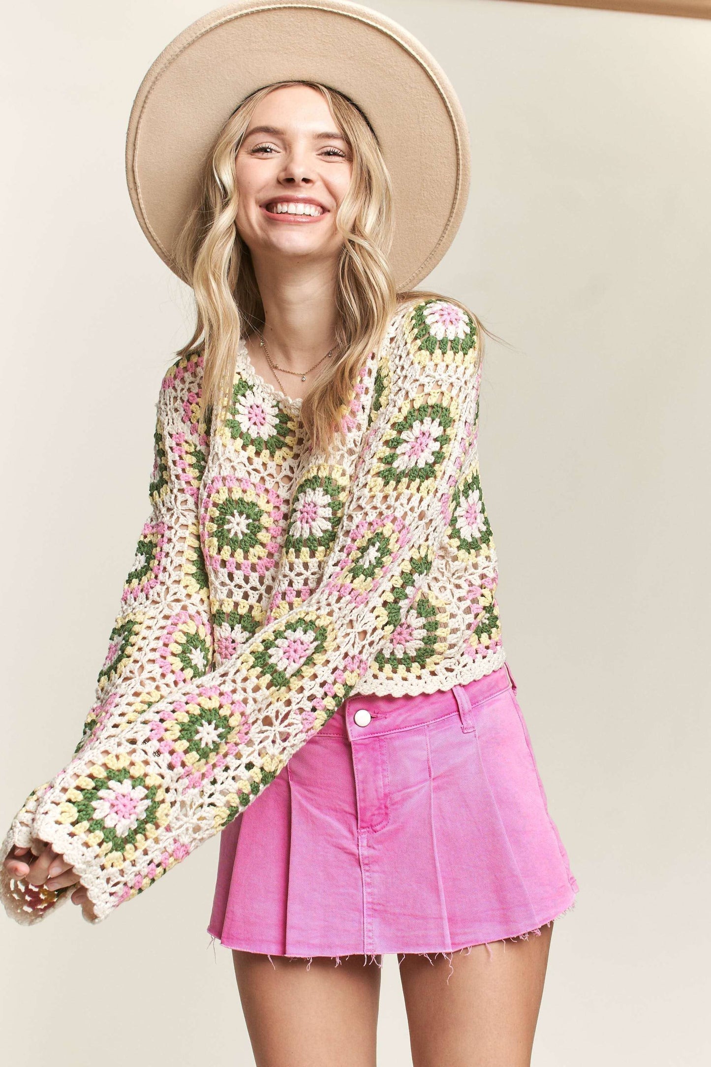 Stephanie Cropped Crochet Top
