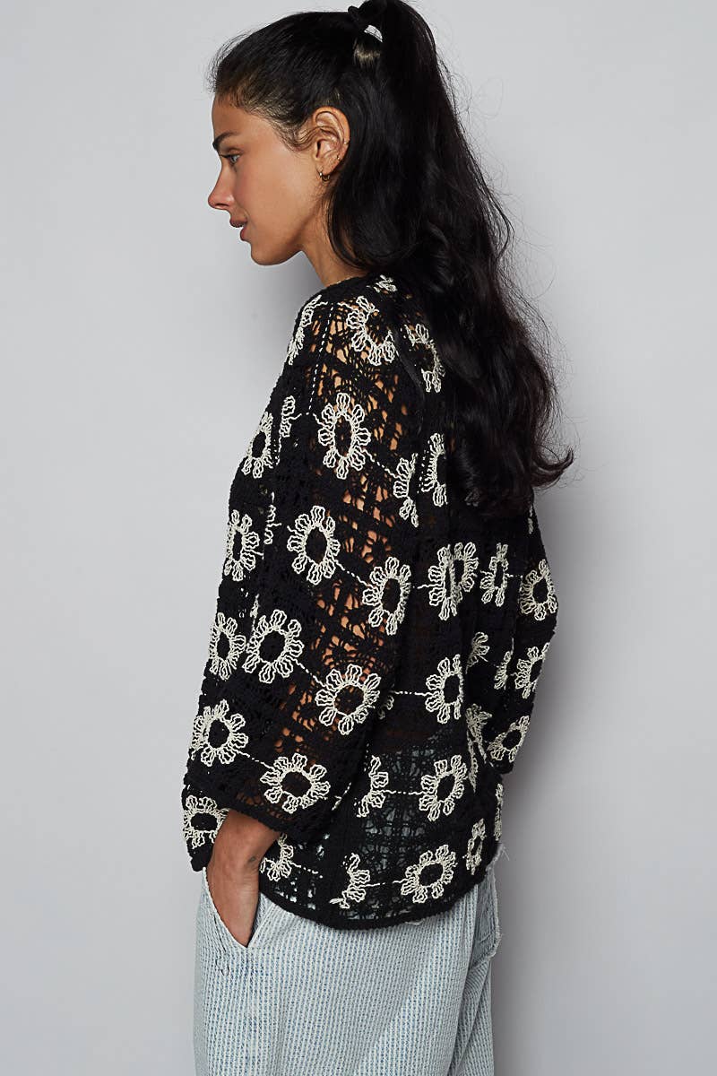 Ellison Crochet Cardigan Top