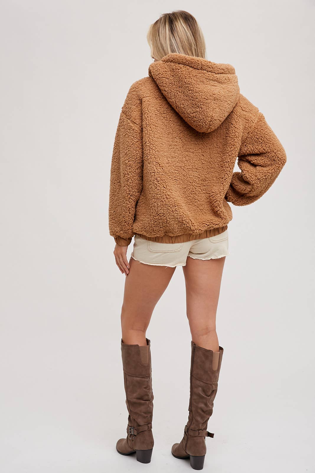Camel Sherpa Pullover Jacket