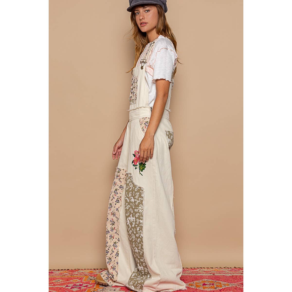 POL August Floral Overalls