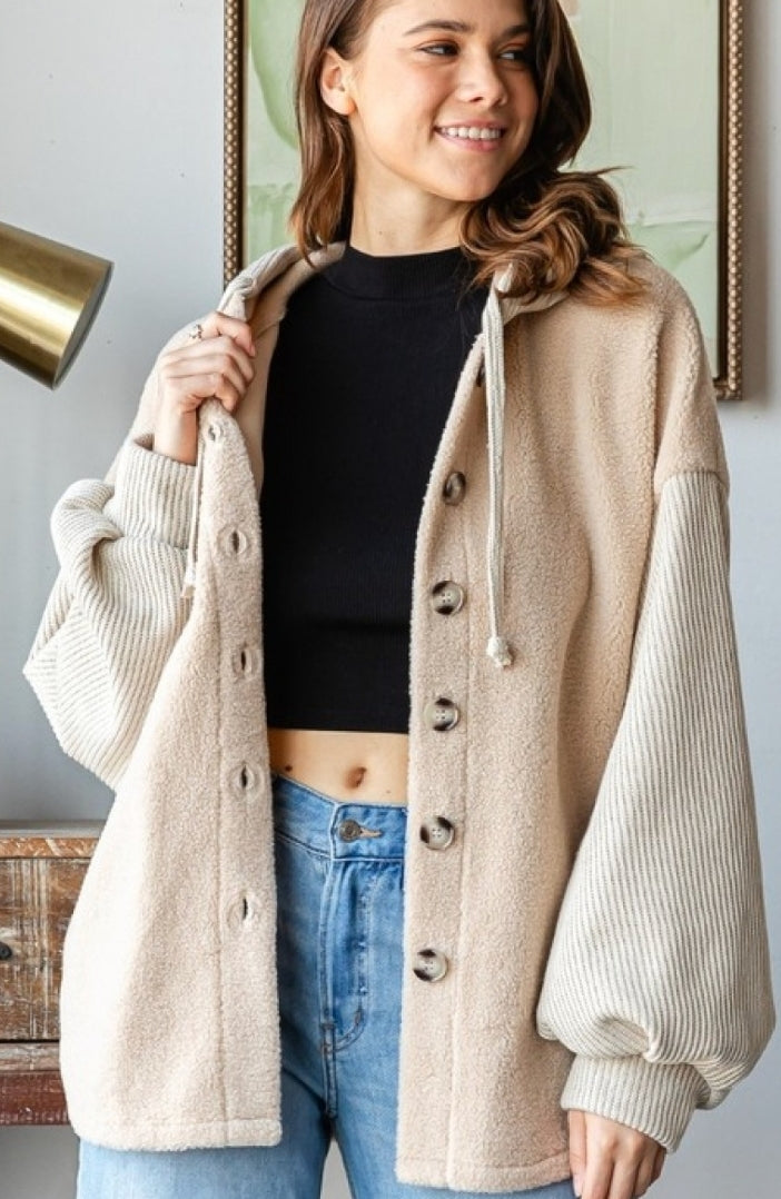 Gemma Contrast Sherpa Shacket
