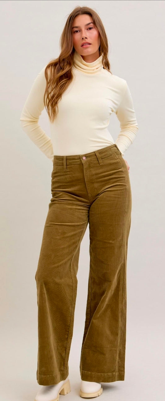 Judy Blue Kensie Corduroy-Olive