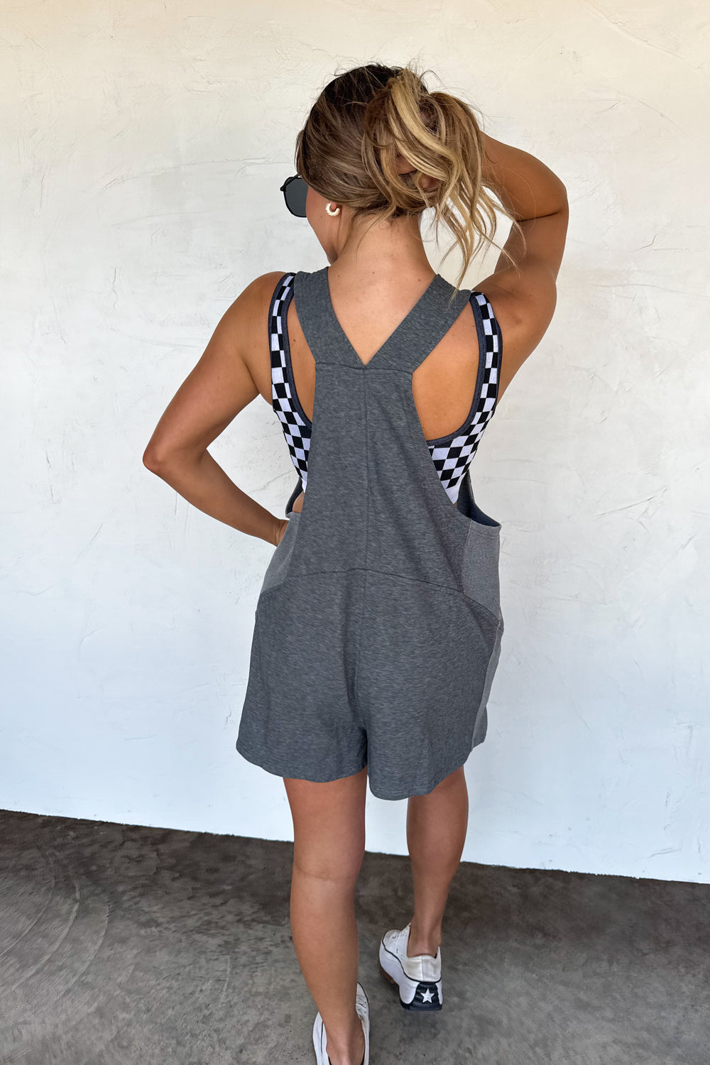 Beach Please Romper Grey