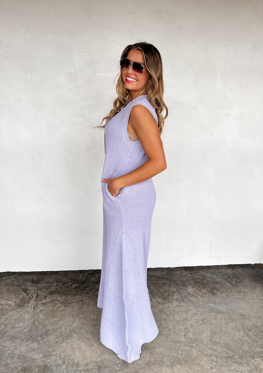 Colton Cotton Knit Jumpsuit- Lavender