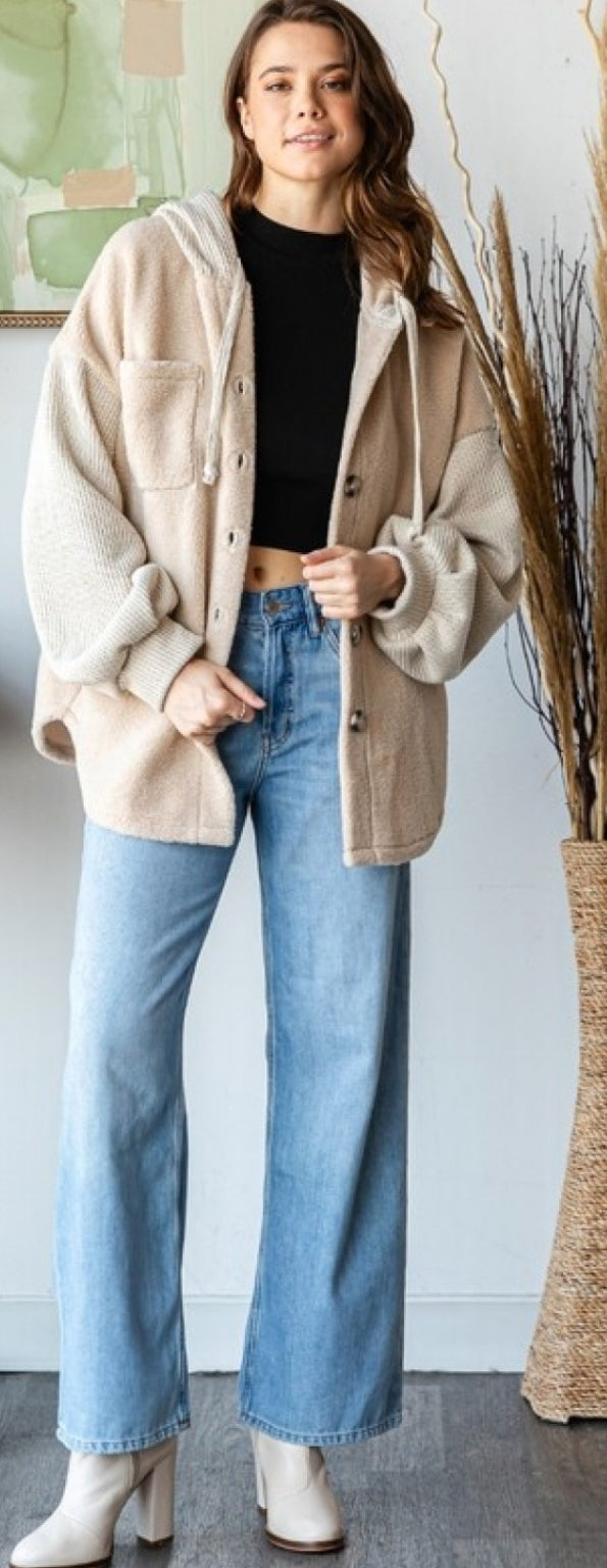 Gemma Contrast Sherpa Shacket