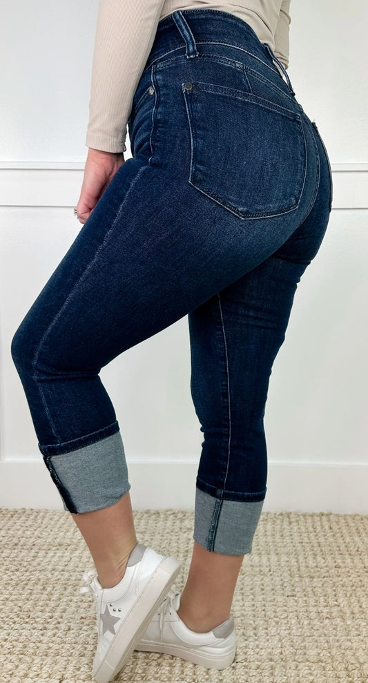 Judy Blue Seaside Skinny Cuffed Capri Jeans