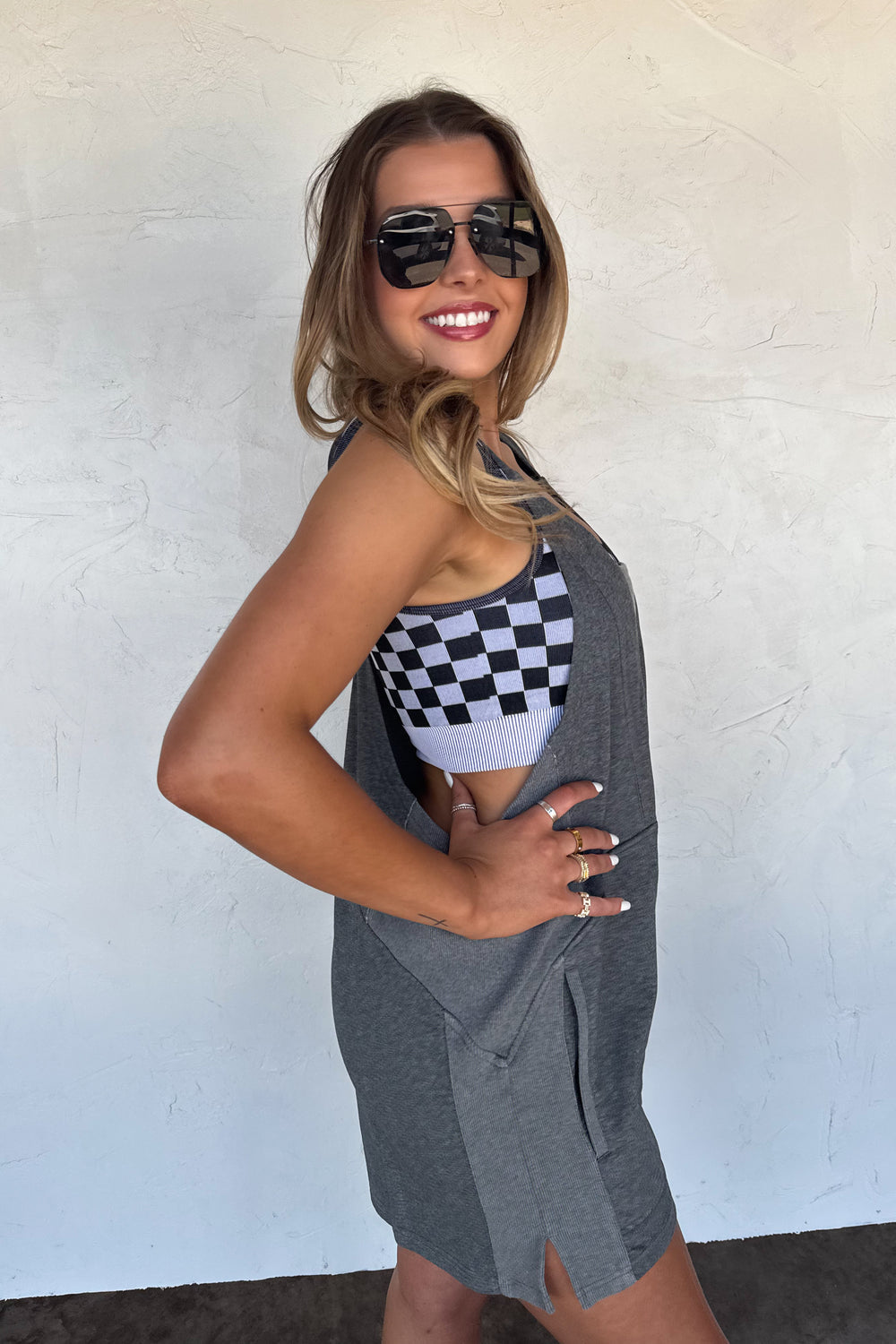 Beach Please Romper Grey