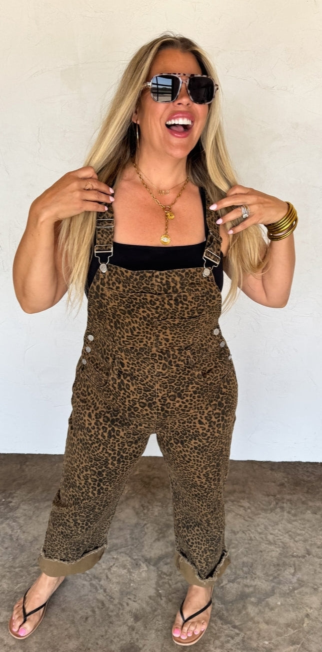 Dahlia Overalls- Cheetah