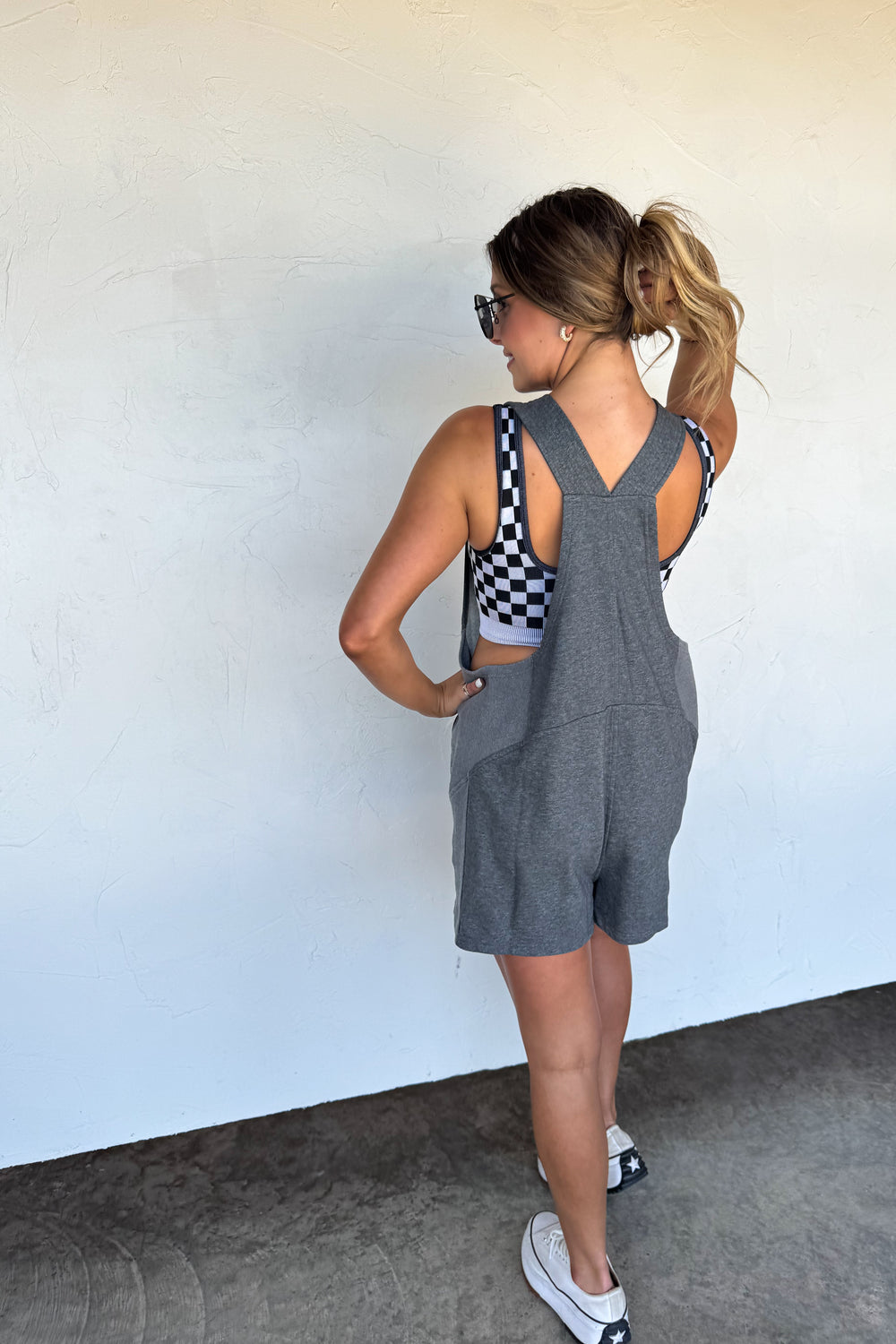 Beach Please Romper Grey