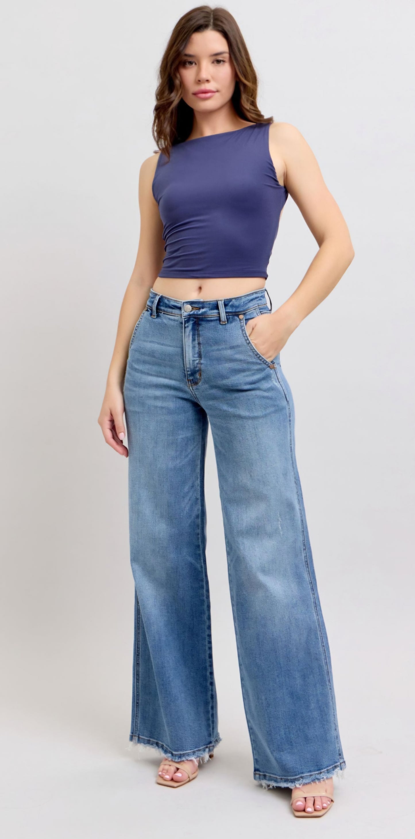 Judy Blue Bring It Back Retro Wide Leg Denim
