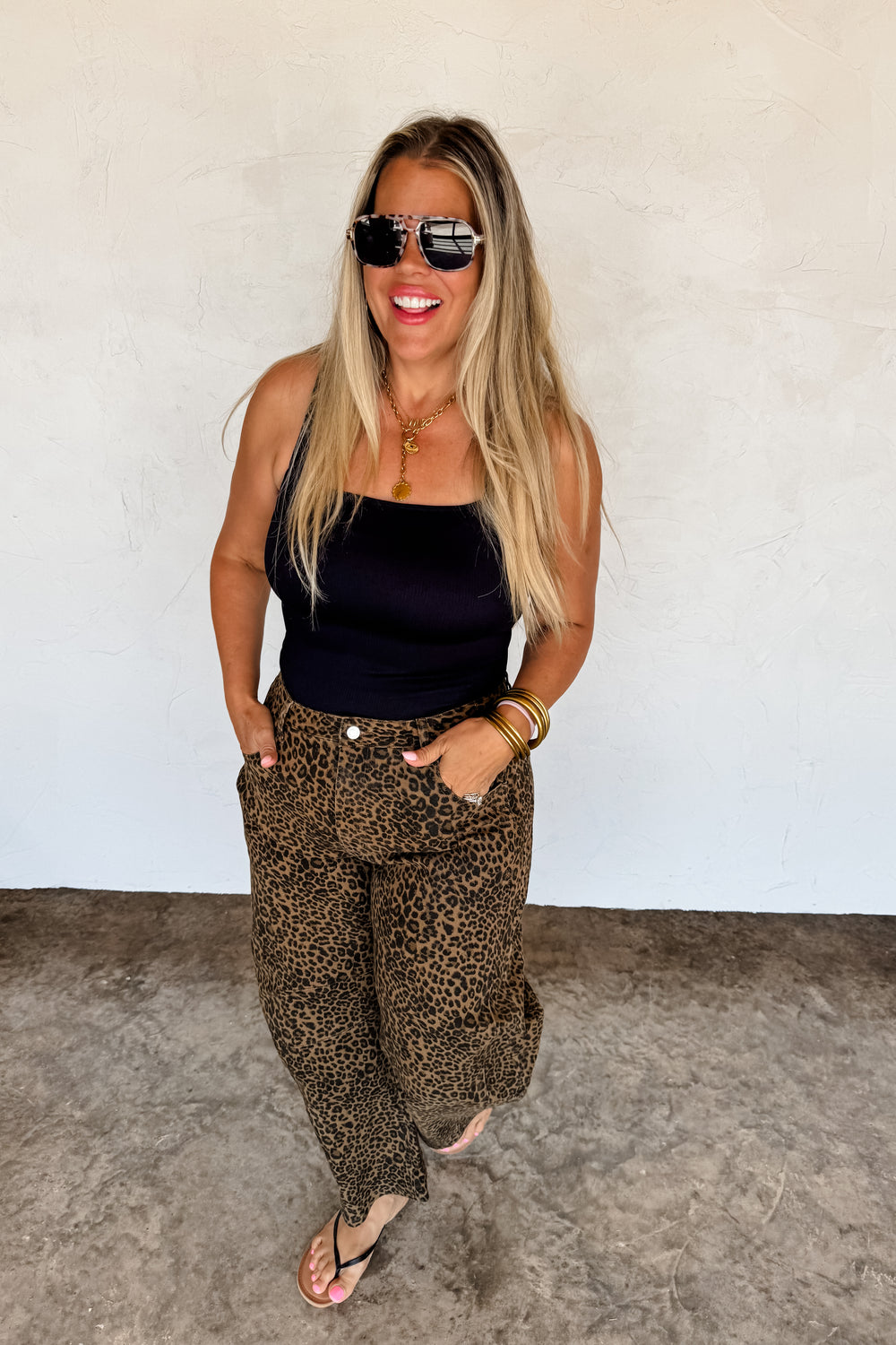 Blakeley Bex Cheetah Barrel Jeans