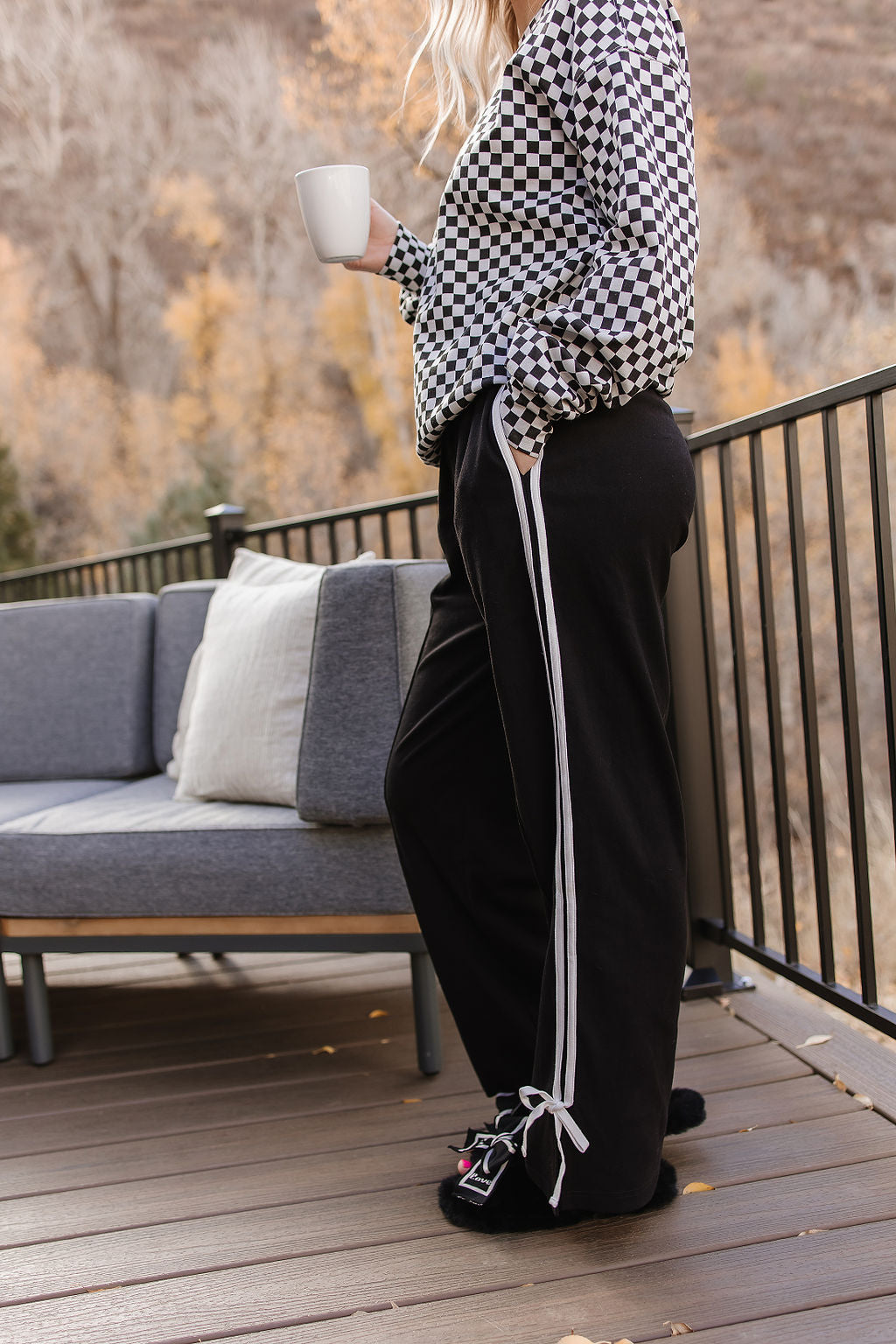 Ampersand Wide Leg Bow Pants Black