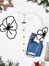 Load image into Gallery viewer, IN STOCK Black Floral Sweater Cardigan