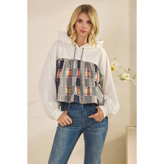 Tessa Cropped Contrast Hoodie