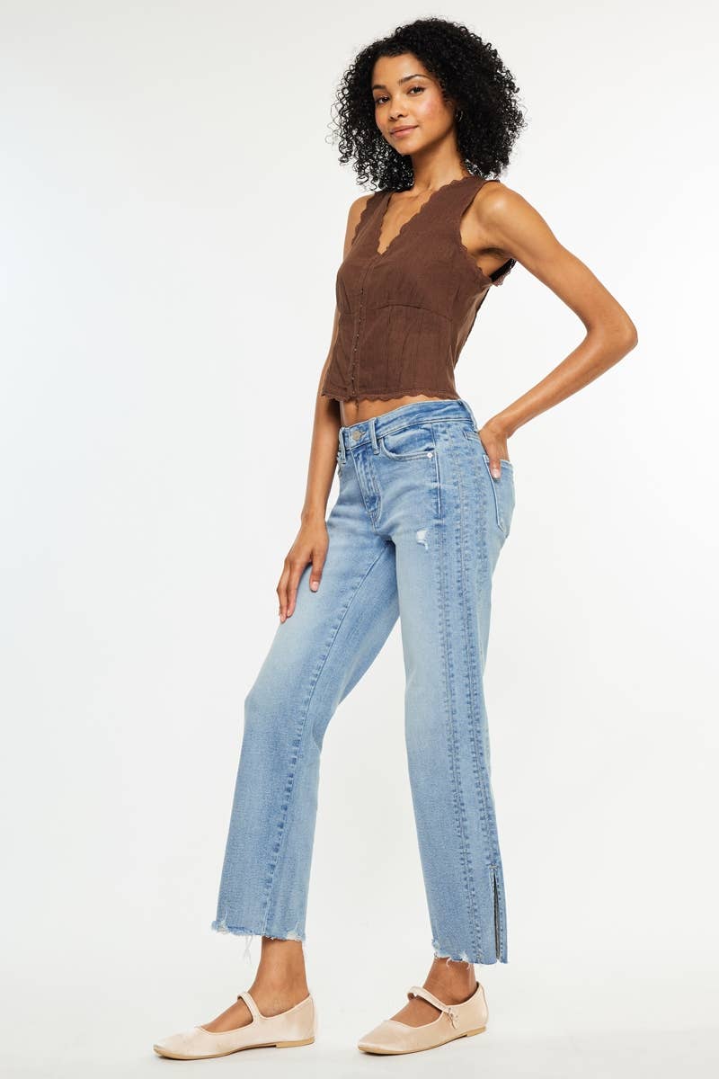 Kancan Jocelyn Midrise Straight Leg Denim