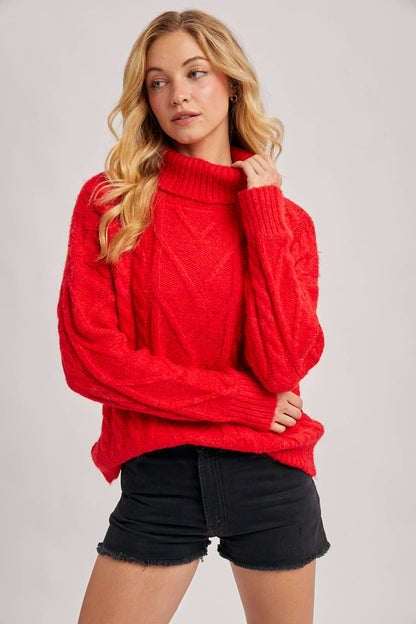 Amorè Red Turtleneck Sweater