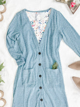 Load image into Gallery viewer, IN STOCK Colbie Ribbed Cardigan - Dusty Blue