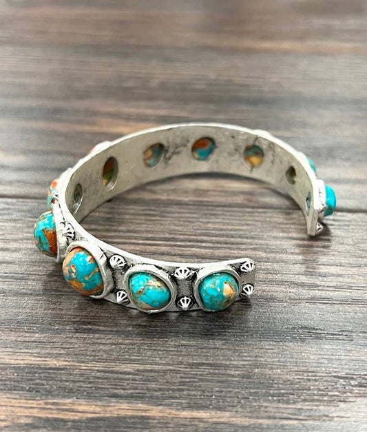 711385, Navajo Gemstone Cuff Bracelet