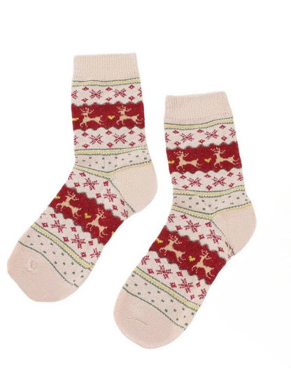 Reindeer & Snowflake Mid-Calf Socks