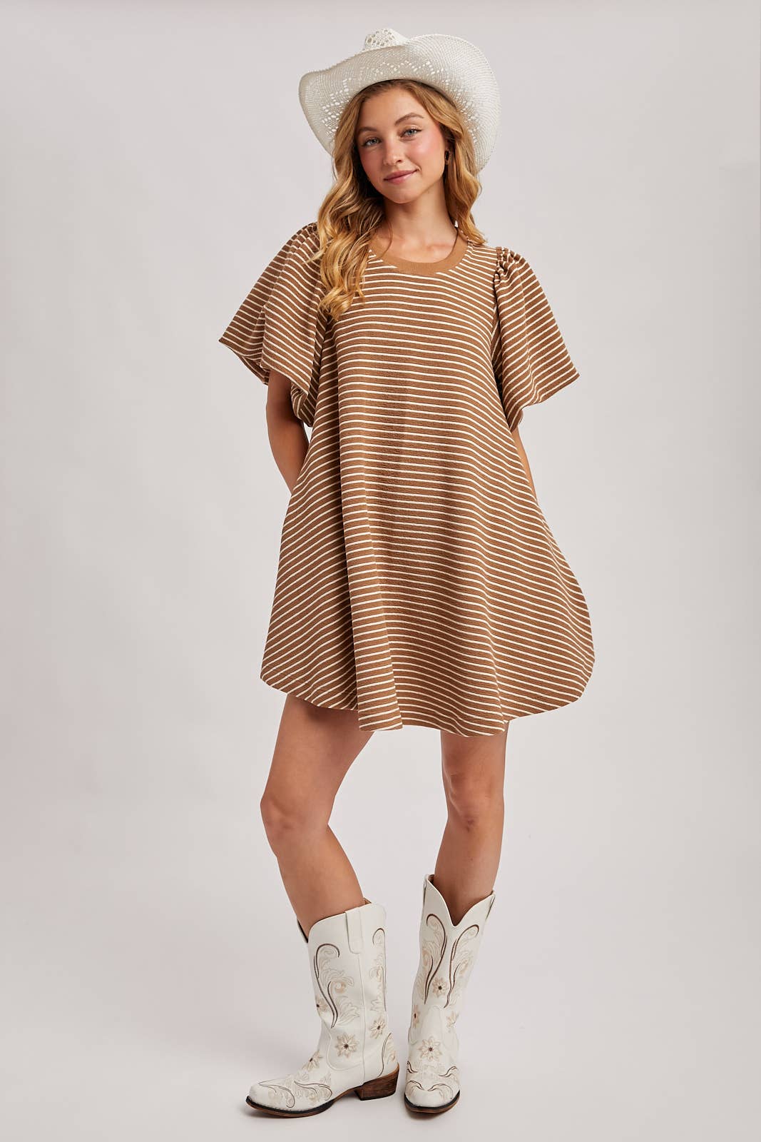 Autumn Stripe Dress- Ginger Snap