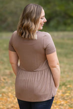 Load image into Gallery viewer, IN STOCK Sarah Ruffle Short Sleeve - Mocha | Women&#39;s Top FINAL SALE