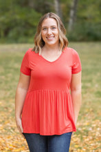 Load image into Gallery viewer, IN STOCK Sarah Ruffle Short Sleeve - Deep Coral | Women&#39;s Top