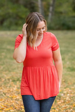 Load image into Gallery viewer, IN STOCK Sarah Ruffle Short Sleeve - Deep Coral | Women&#39;s Top