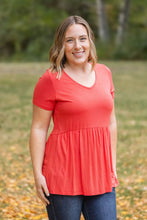 Load image into Gallery viewer, IN STOCK Sarah Ruffle Short Sleeve - Deep Coral | Women&#39;s Top