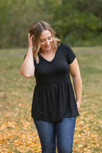 Load image into Gallery viewer, IN STOCK Sarah Ruffle Short Sleeve - Black | Women&#39;s Top