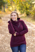 Load image into Gallery viewer, IN STOCK Classic Zoey ZipCowl Sweatshirt - Burgundy FINAL SALE