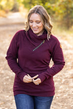 Load image into Gallery viewer, IN STOCK Classic Zoey ZipCowl Sweatshirt - Burgundy FINAL SALE