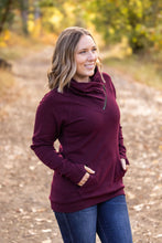 Load image into Gallery viewer, IN STOCK Classic Zoey ZipCowl Sweatshirt - Burgundy FINAL SALE