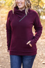 Load image into Gallery viewer, IN STOCK Classic Zoey ZipCowl Sweatshirt - Burgundy FINAL SALE