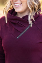 Load image into Gallery viewer, IN STOCK Classic Zoey ZipCowl Sweatshirt - Burgundy FINAL SALE