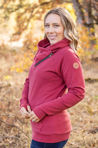 IN STOCK Classic Zoey ZipCowl Sweatshirt - Brick FINAL SALE