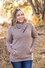 Load image into Gallery viewer, IN STOCK Classic Zoey ZipCowl Sweatshirt - Mocha FINAL SALE